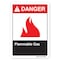 Signmission ANSI Danger, 7" Height, 10" Width, Rigid Plastic, 7" H, 10" W, Landscape, Flammable Gas OS-DS-P-710-L-19848 - alternate 1